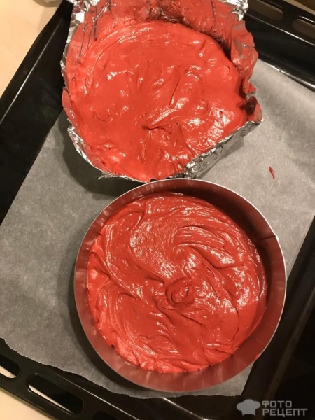 Рецепт: Торт "Красный бархат" - в духовке