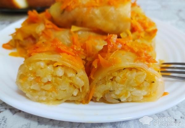 Рецепт: Постные голубцы - по-домашнему