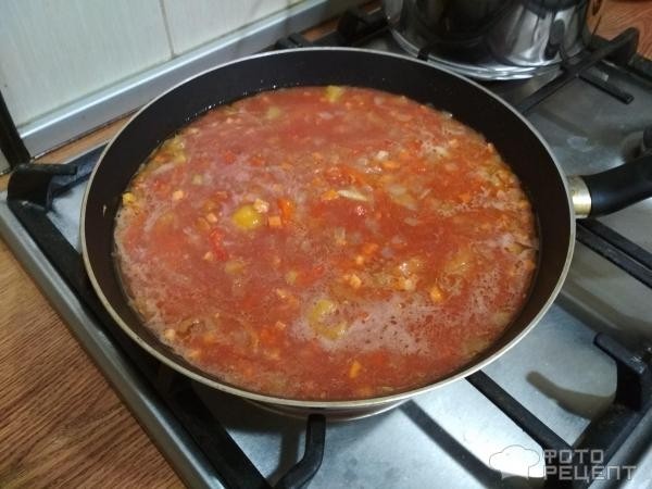 Рецепт: Нут в томатном соусе - с овощами