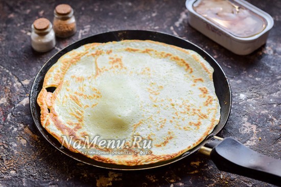 Блинчики с печенью трески – очень вкусные