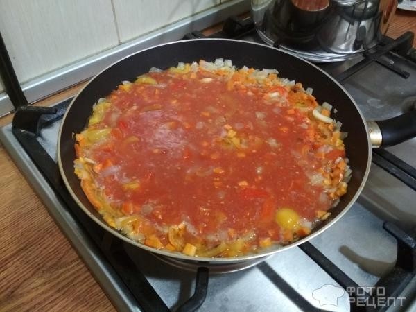Рецепт: Нут в томатном соусе - с овощами
