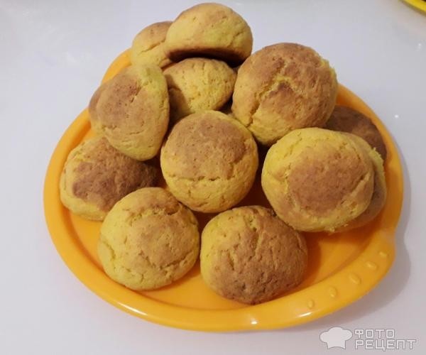 Рецепт: Печенье "Тыквенное" - Нежное и воздушное печенье из творога и тыквы, пышное, почти как булочки.