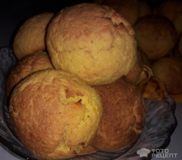 Рецепт: Печенье "Тыквенное" - Нежное и воздушное печенье из творога и тыквы, пышное, почти как булочки.