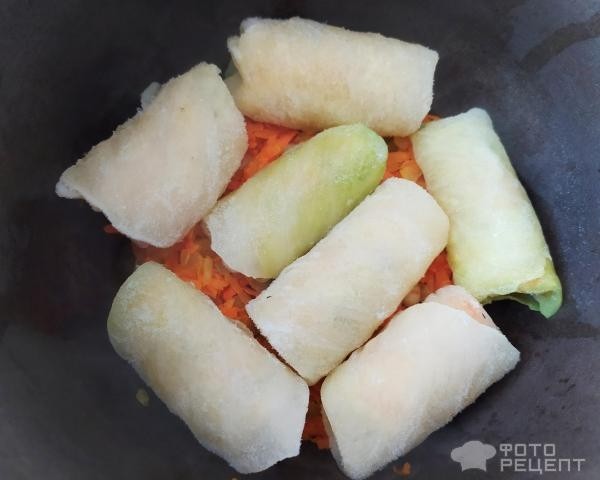 Рецепт: Постные голубцы - по-домашнему