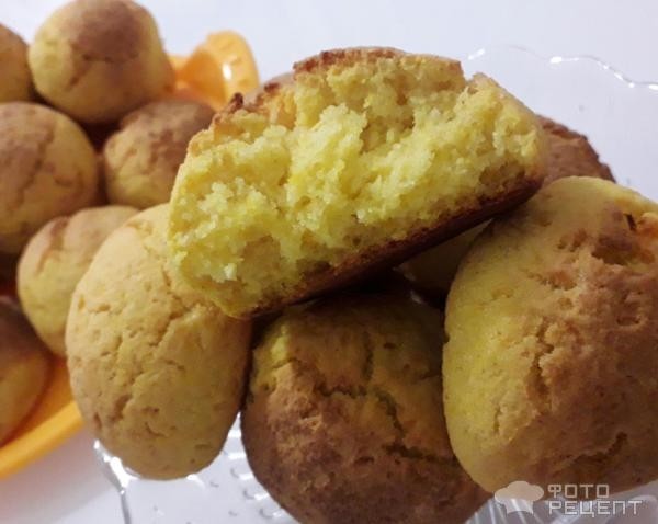 Рецепт: Печенье "Тыквенное" - Нежное и воздушное печенье из творога и тыквы, пышное, почти как булочки.