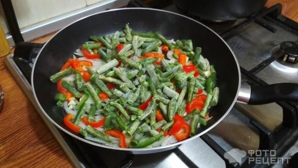 Рецепт: Куриное филе со стручковой фасолью - и другими овощами, вкусно, быстро,