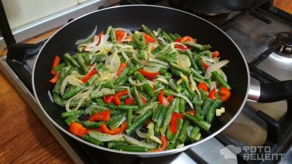 Рецепт: Куриное филе со стручковой фасолью - и другими овощами, вкусно, быстро,