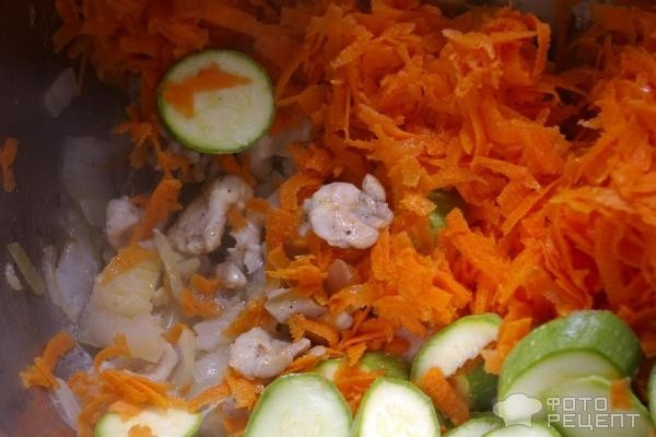 Рецепт: Запеканка овощная - С курицей и кабачками